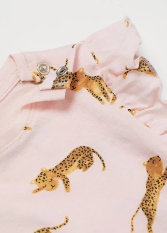 Розовая летняя футболка H&M