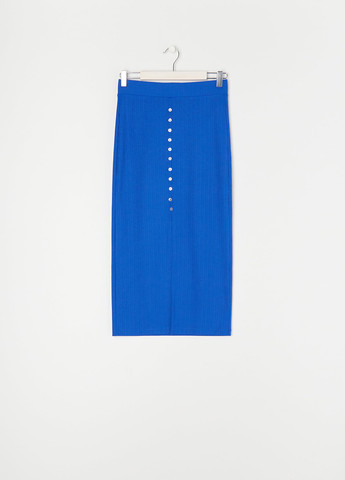 Синяя кэжуал однотонная юбка Sinsay