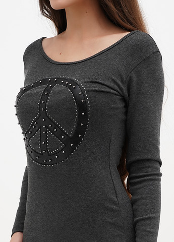 Графітова вечірня, кежуал сукня силуетна, з відкритою спиною Sassofono однотонна