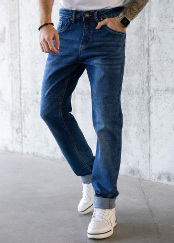Синие демисезонные зауженные джинсы мужские GN4-45 ISSA PLUS