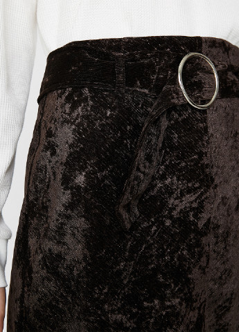 Темно-коричневая кэжуал однотонная юбка KOTON а-силуэта (трапеция)
