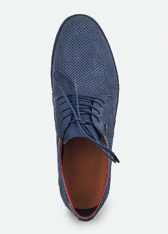 Синие удобные мужские туфли в дырочку кожаные темно-синие на шнурках 44 Cosottinni