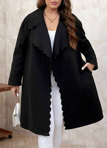 Черное демисезонное Пальто оверсайз SHEIN