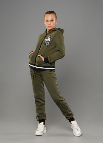 Толстовка надпись хаки спортивная Sinthia (192445492)