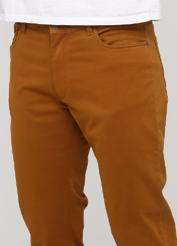 Светло-коричневые кэжуал демисезонные прямые брюки Fynch Hatton
