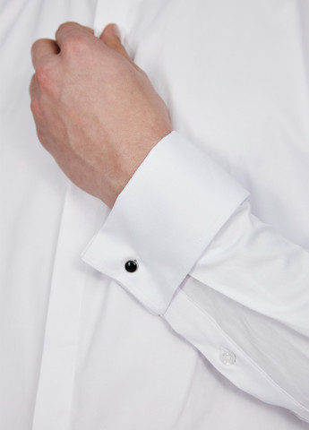 Белая классическая рубашка однотонная Yarmich