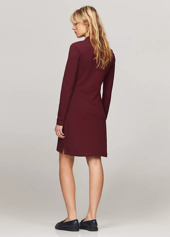 Бордовое кэжуал платье поло Tommy Hilfiger однотонное