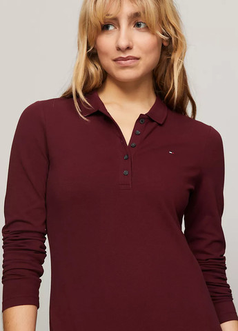 Бордовое кэжуал платье поло Tommy Hilfiger однотонное
