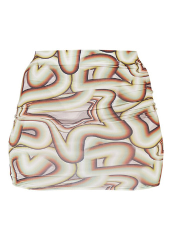 Бежевая кэжуал с абстрактным узором юбка PrettyLittleThing