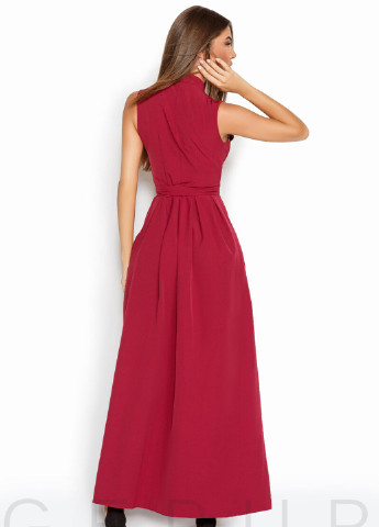Красное кэжуал платье с запáхом Gepur однотонное