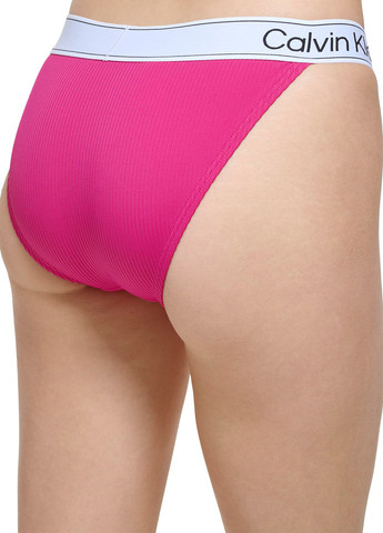 Малиновые купальные трусики с логотипом Calvin Klein