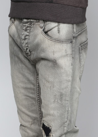 Светло-серые демисезонные зауженные джинсы Anerkjendt