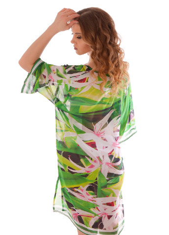 Зеленое пляжное платье David с цветочным принтом