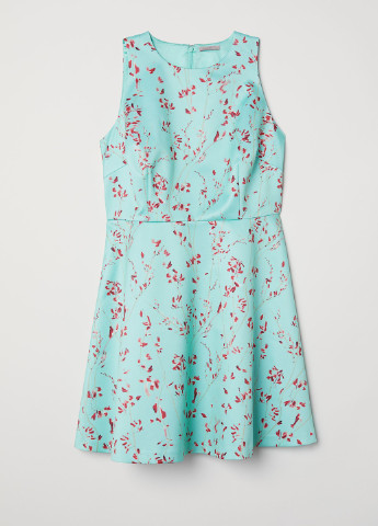 Бірюзова кежуал плаття, сукня H&M з малюнком