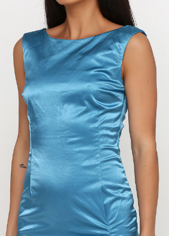 Темно-голубое кэжуал платье футляр Nolita однотонное