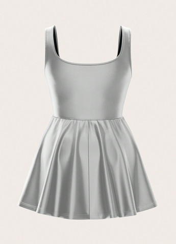 Комбинезон SHEIN комбинезон-шорты колор блок серебряный кэжуал полиэстер