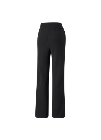 Штани Essentials+ Embroidery Women's Pants Puma однотонні чорні спортивні бавовна, поліестер, еластан