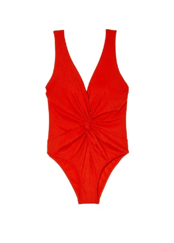 Червоний демісезонний купальник суцільний, пландж Victoria's Secret