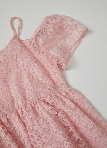 Світло-рожева святковий плаття, сукня кльош, з відкритими плечима DeFacto