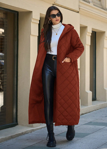 Темно-вишневая зимняя куртка куртка-пальто SHEIN