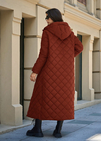 Темно-вишневая зимняя куртка куртка-пальто SHEIN