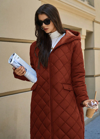 Темно-вишневая зимняя куртка куртка-пальто SHEIN