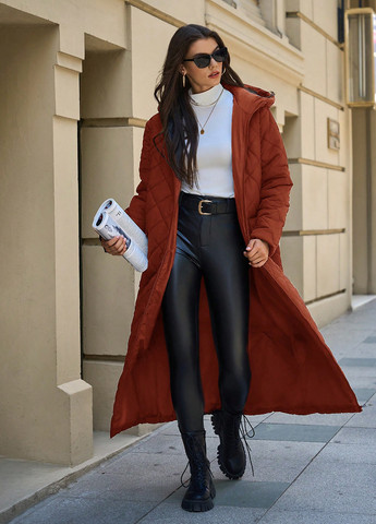 Темно-вишневая зимняя куртка куртка-пальто SHEIN