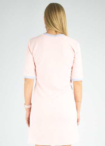 Светло-розовое кэжуал платье платье-футболка Dasti однотонное
