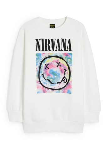 C&A світшот напис білий кежуал бавовна, тринитка з начосом