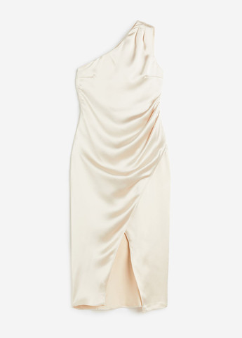 Бежевое коктейльное платье H&M однотонное