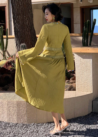 Оливкова кежуал сукня а-силует SHEIN однотонна