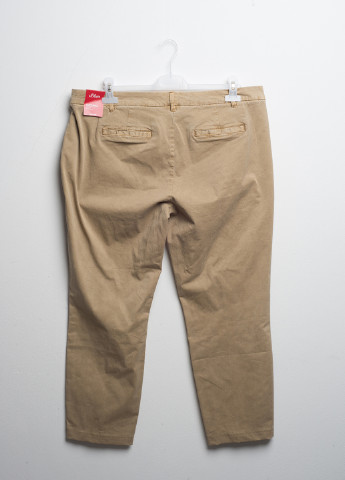 Бежевые кэжуал демисезонные со средней талией брюки S.Oliver