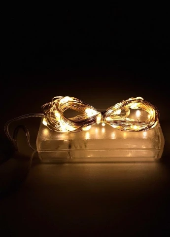 Гнучка мідна гірлянда на батарейках РОСА крапля 200LED 20м прозорий провід теплий-білий Led (251371718)
