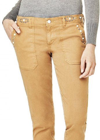 Коричневые джинсовые демисезонные зауженные брюки Guess