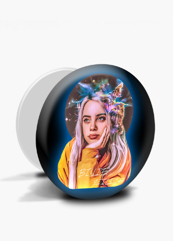 Попсокет (Popsockets) тримач для смартфону Біллі Айлиш (Billie Eilish) (8754-1605) Чорний MobiPrint (216748383)