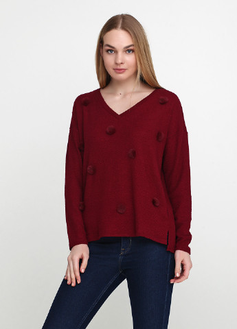 Бордовый демисезонный пуловер пуловер Springfield