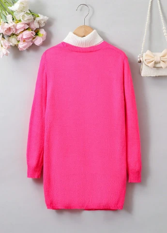Фуксиновый демисезонный кардиган SHEIN