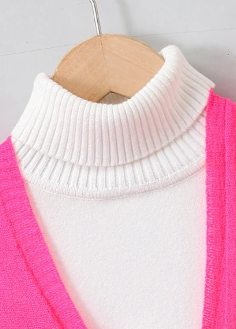 Фуксиновый демисезонный кардиган SHEIN