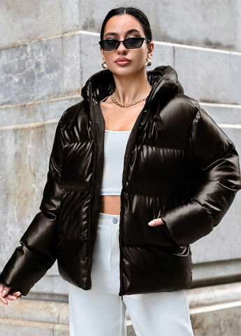 Темно-коричнева зимня куртка SHEIN