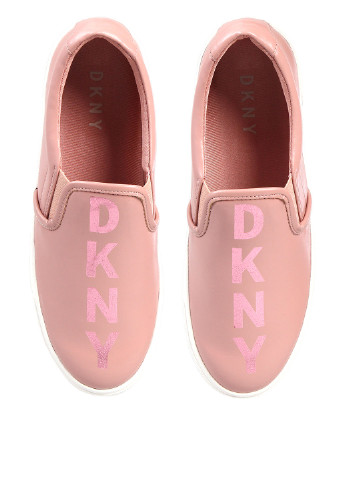 Розовые слипоны DKNY с надписью
