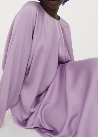 Лиловое платье H&M однотонное