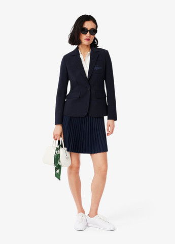 Индиго кэжуал с логотипом юбка Lacoste плиссе