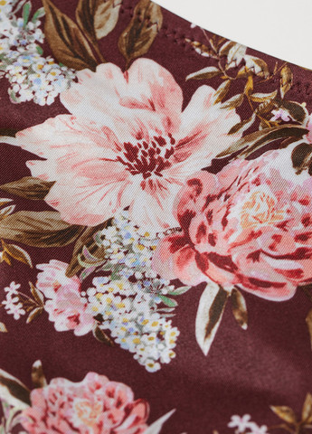 Бордовые купальные трусики с цветочным принтом H&M