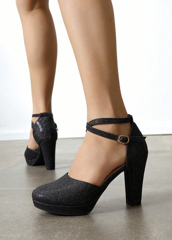 SHEIN Туфлі д'орсей чорний з текстиль, китай — демісезон (342965133)