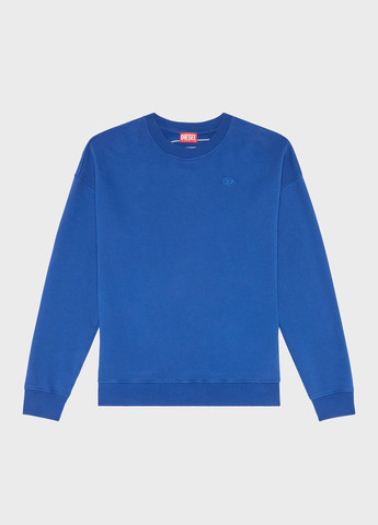 Синий свитшот Diesel однотонный вышивка (344509309)