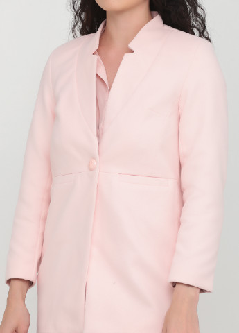 Светло-розовое Кэжуал пальто однобортное Gepur однотонное