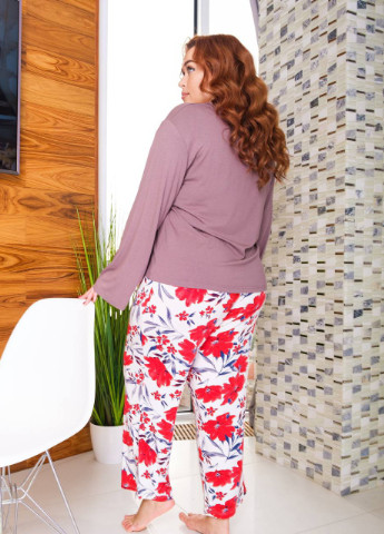 Комбинированная всесезон эффектная женская пижама No Brand