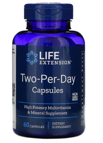 Мультивитамины Дважды в День, Two-Per-Day,, 60 капсул Life Extension (228291636)