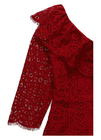 Темно-червона вечірня, коктейльна сукня на одне плече MINT&BERRY однотонна