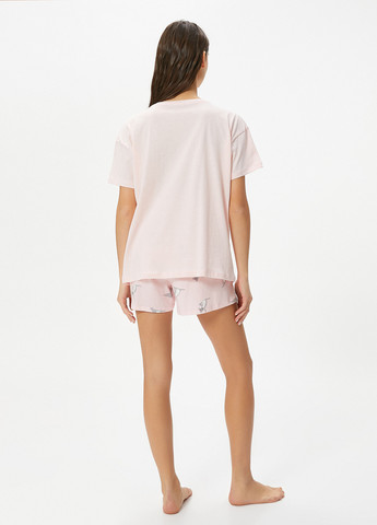 Светло-розовая всесезон пижама (футболка, шорты) футболка + шорты KOTON